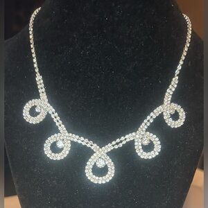 Dazzling Silver Loop Necklace